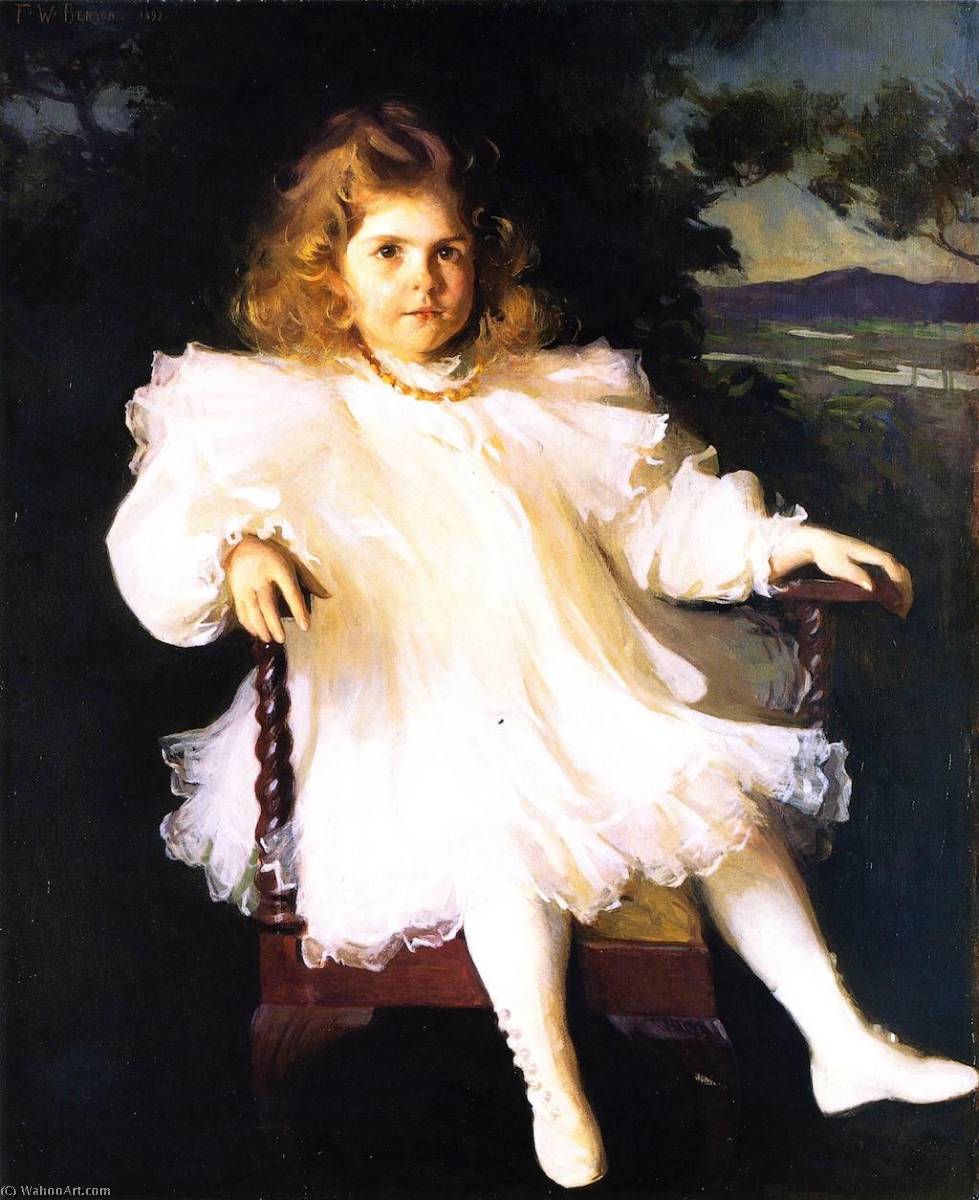 Order Oil Painting Replica Miss Westinghouse (also known as Young Girl in White Dress), 1899 by Frank Weston Benson (1862-1951, United States) | ArtsDot.com