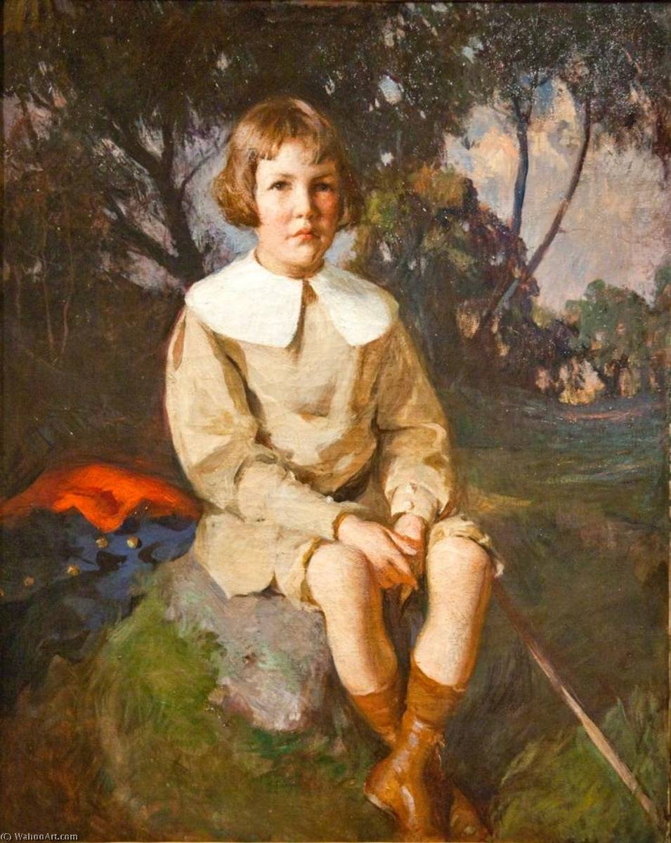 Order Oil Painting Replica Atherton Loring Jr. age 6 of Boston`s Duxbury, Massachusetts, 1906 by Frank Weston Benson (1862-1951, United States) | ArtsDot.com