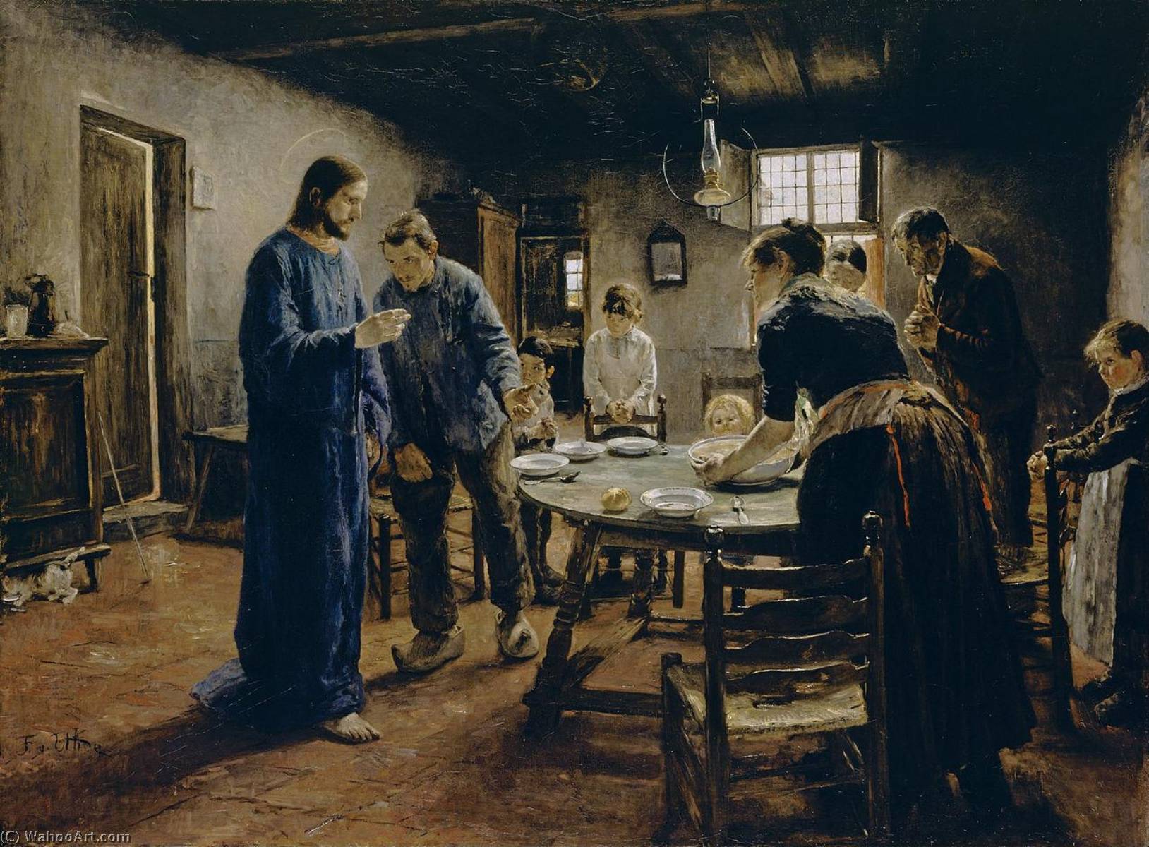 Pedir Reproducciones De Arte La oración del tiempo de comida, 1885 de Fritz Von Uhde (1848-1911) | ArtsDot.com