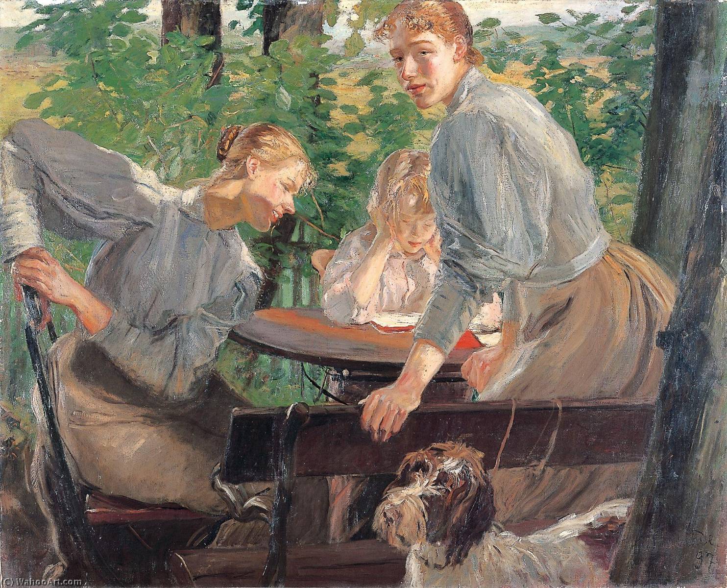 Order Oil Painting Replica The Daughters of the artist in the garden, 1897 by Fritz Von Uhde (1848-1911) | ArtsDot.com