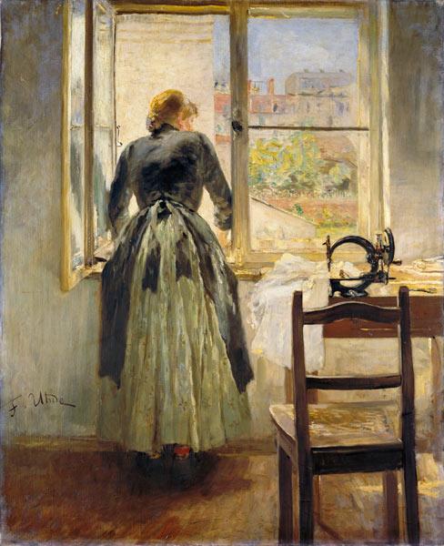 Buy Museum Art Reproductions Girl at a Window (sempstress at the window), 1890 by Fritz Von Uhde (1848-1911) | ArtsDot.com