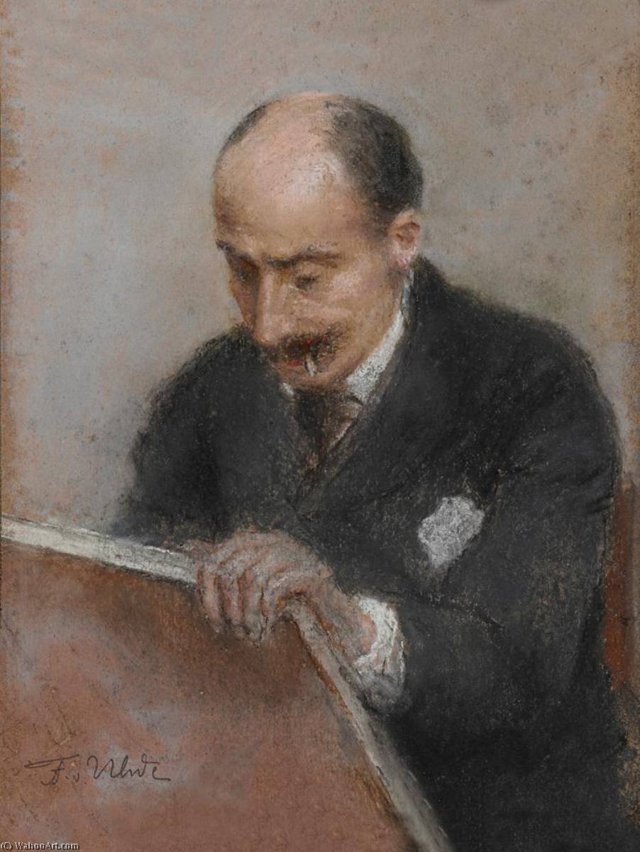 Order Oil Painting Replica Portrait of Max Liebermann, 1892 by Fritz Von Uhde (1848-1911) | ArtsDot.com