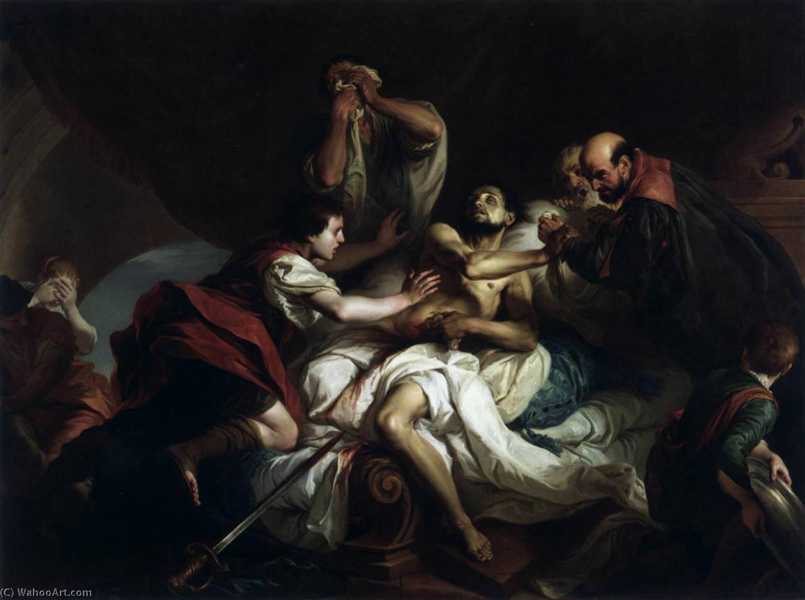 Order Oil Painting Replica The Death of Cato, 1762 by Giambettino Cignaroli (1706-1770, Italy) | ArtsDot.com