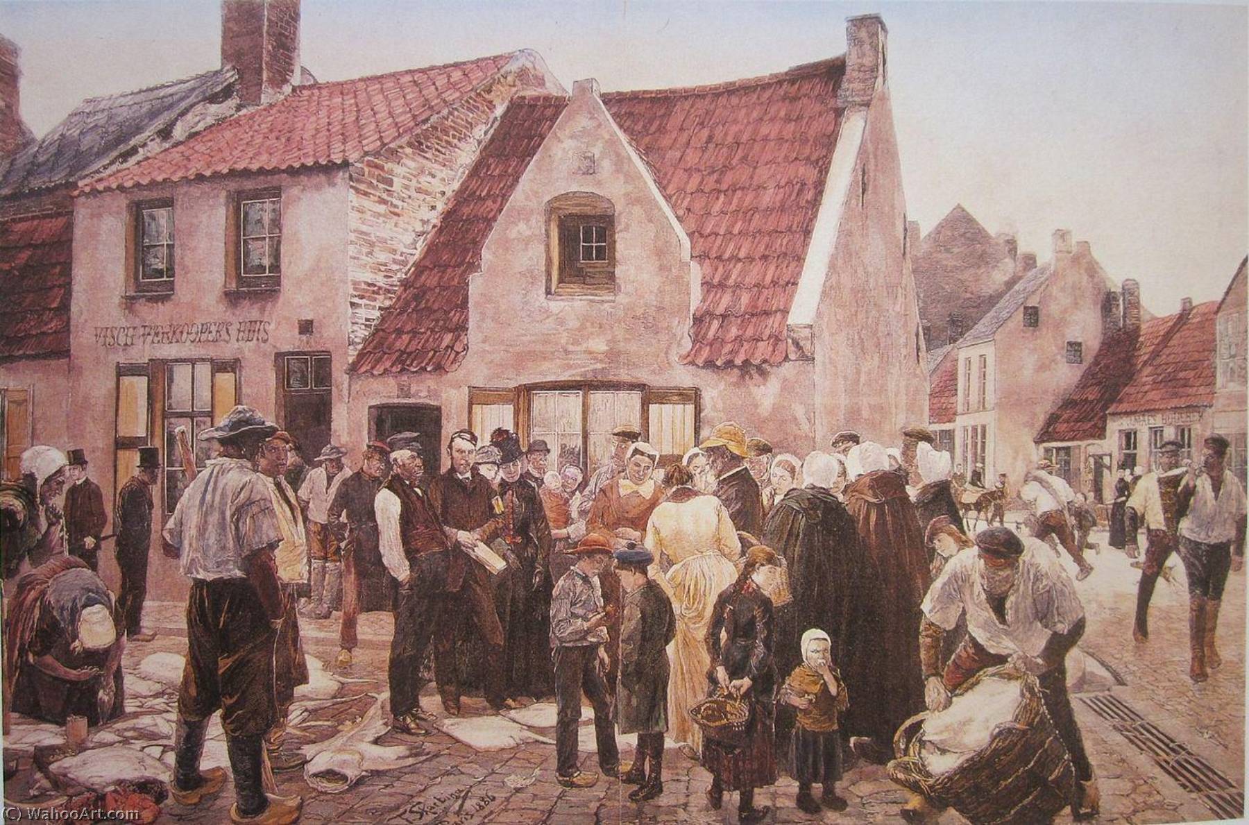 Order Art Reproductions The Fish Market at Blankenberge, 1886 by Franz Skarbina (1849-1910) | ArtsDot.com