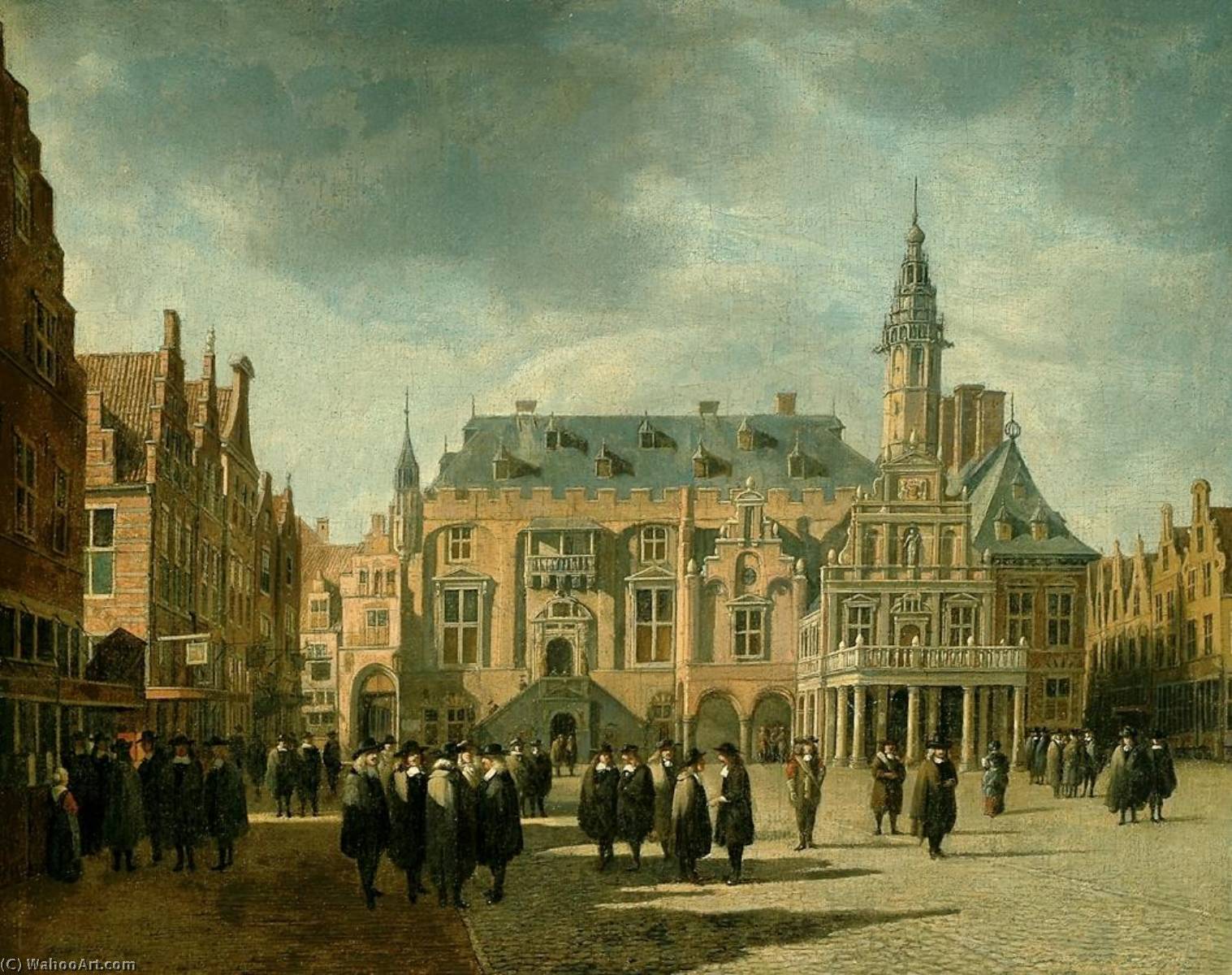 順序 油絵 マーケットスクエアとタウンホール、ハレム, 1671 バイ Gerrit Adriaenszoon Berckheyde (1638-1698) | ArtsDot.com