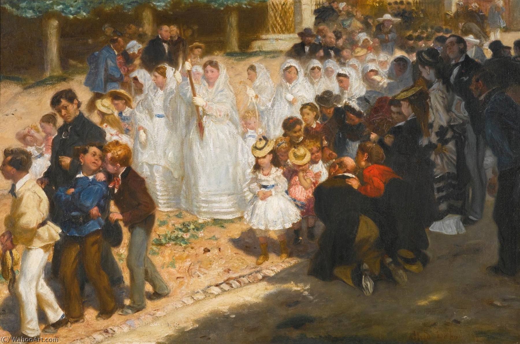Order Paintings Reproductions Les Communiantes by Edme Alexis Alfred Dehodencq (1822-1882, France) | ArtsDot.com