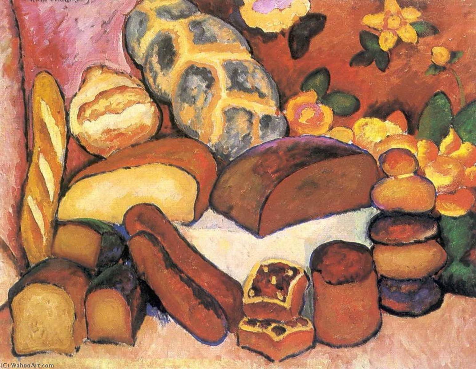 Order Paintings Reproductions Loaves of Bread, 1912 by Ilya Ivanovich Mashkov (1881-1944) | ArtsDot.com