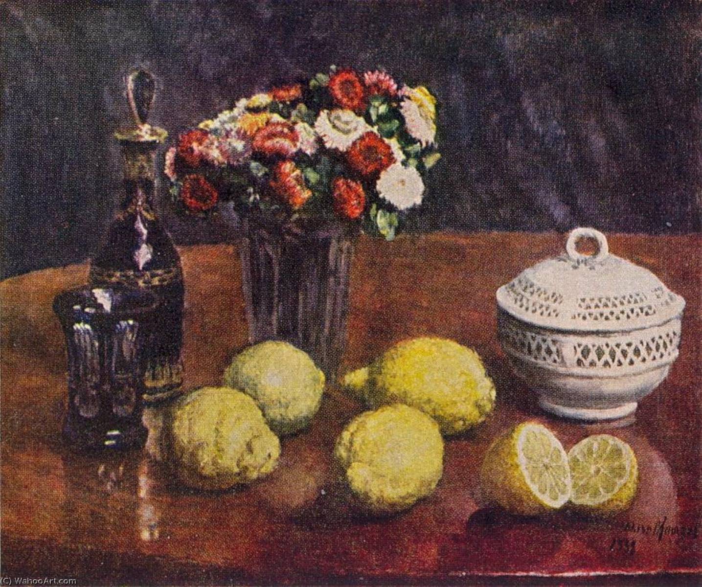 Order Oil Painting Replica Lemons and Helichrysum, 1938 by Ilya Ivanovich Mashkov (1881-1944) | ArtsDot.com