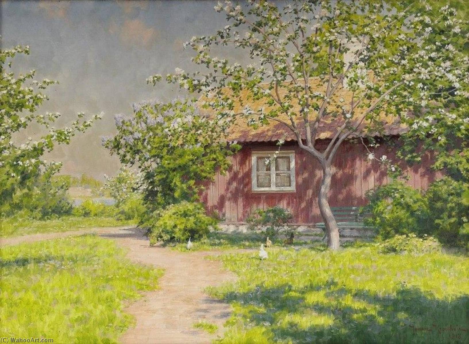 Buy Museum Art Reproductions Farm Idyll, 1918 by Johan Krouthén (1858-1932) | ArtsDot.com
