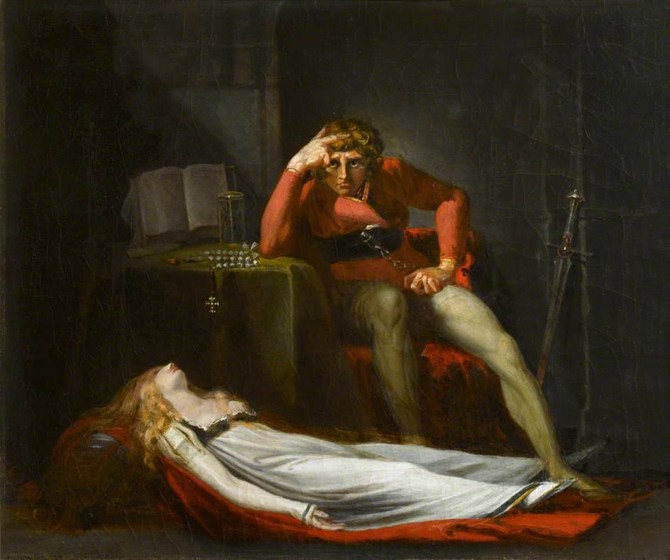 顺序 油畫 意大利伯爵(又名`埃泽林·布拉克西亚费罗`,Musing over Meduna,被他以不忠为名被他所摧毁) ., 1780 通过 Henry Fuseli (Johann Heinrich Füssli) (1741-1825, Switzerland) | ArtsDot.com