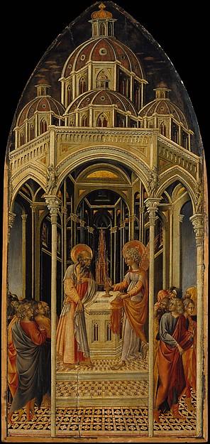 Order Art Reproductions The Annunciation to Zacharias (verso) The Angel of the Annunciation, 1455 by Giovanni Di Paolo Di Grazia (1403-1482) | ArtsDot.com