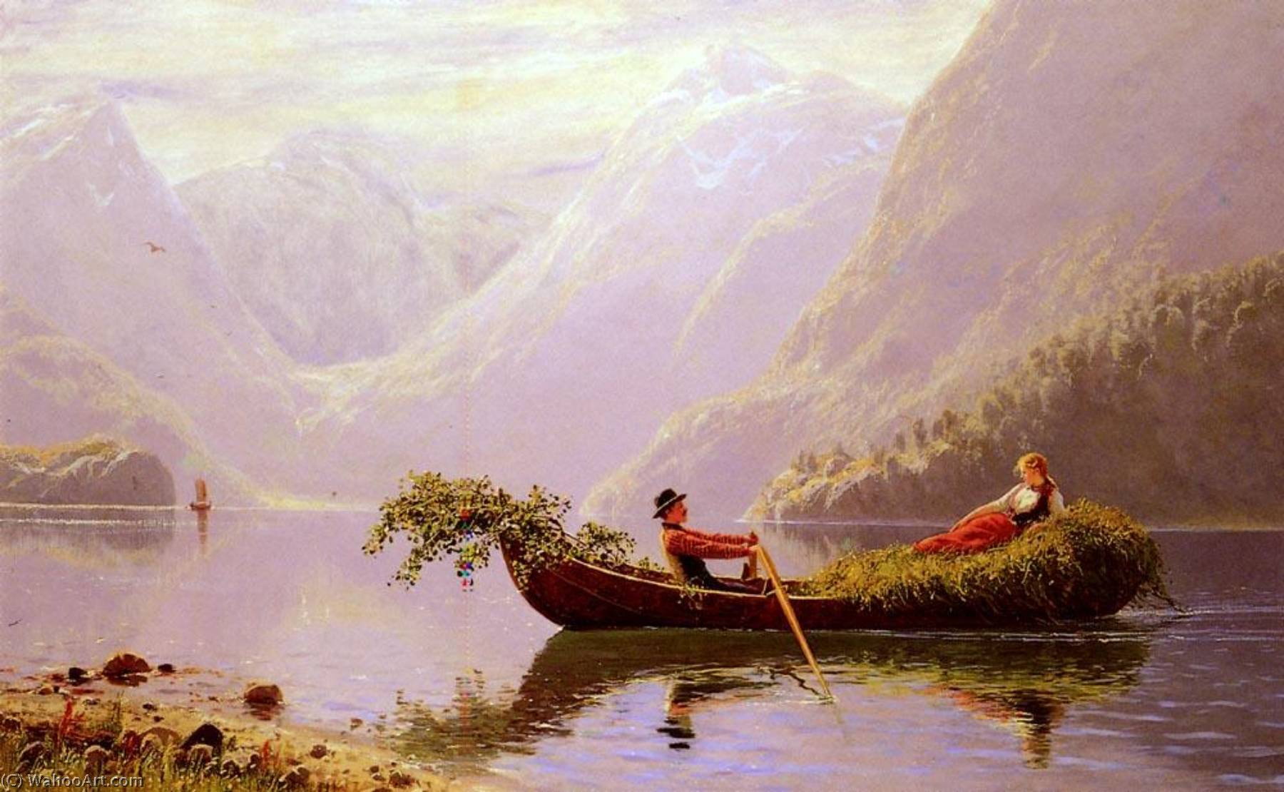 Buy Museum Art Reproductions The Fjord by Hans Andreas Dahl (1849-1937, Norway) | ArtsDot.com