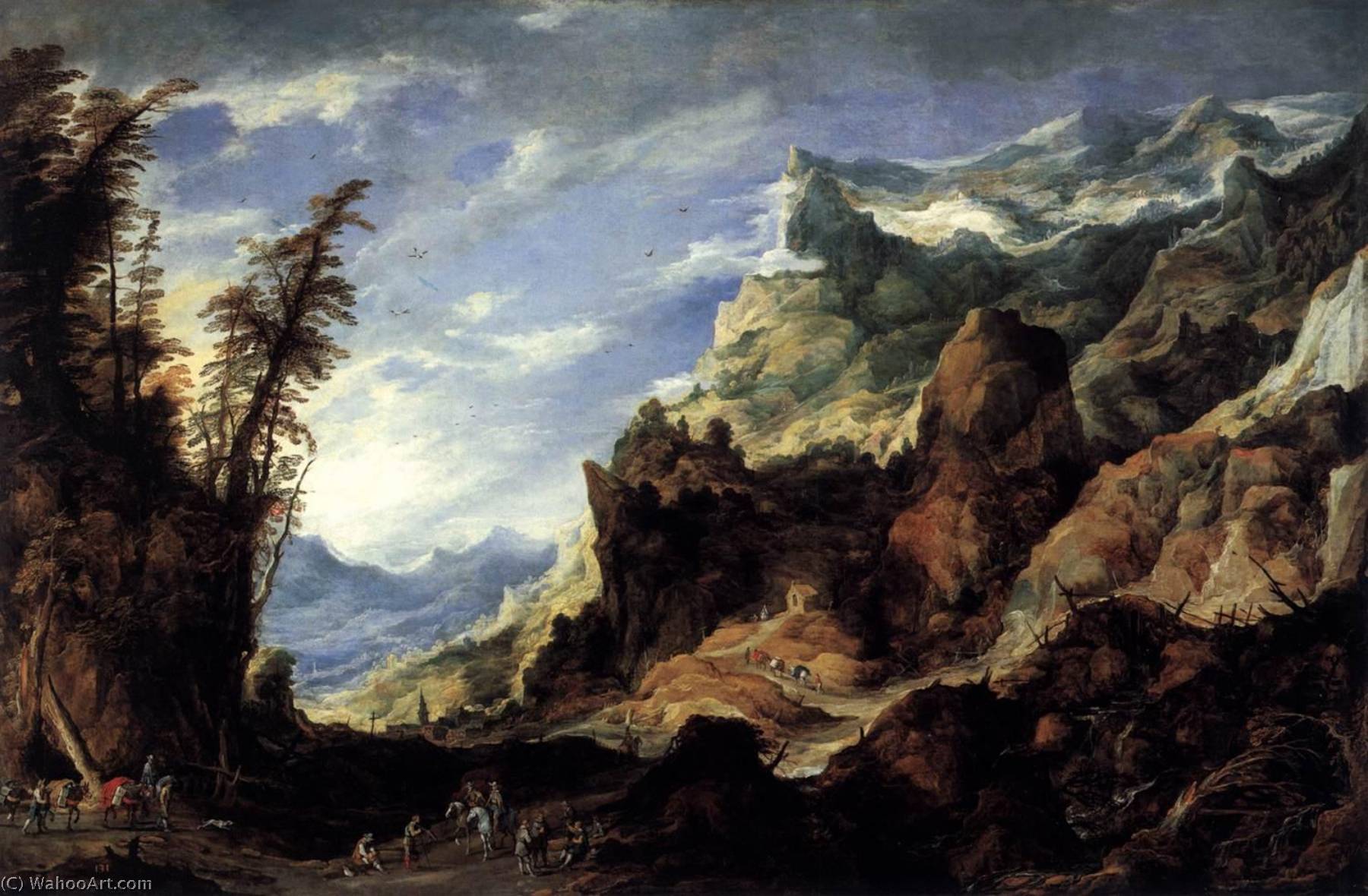 Order Oil Painting Replica Large Mountain Landscape, 1620 by Joos De Momper The Younger (1564-1635) | ArtsDot.com