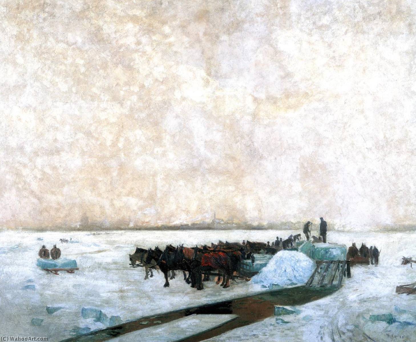 Buy Museum Art Reproductions Ice Harvest, 1914 by Maurice Cullen (1866-1934, Canada) | ArtsDot.com