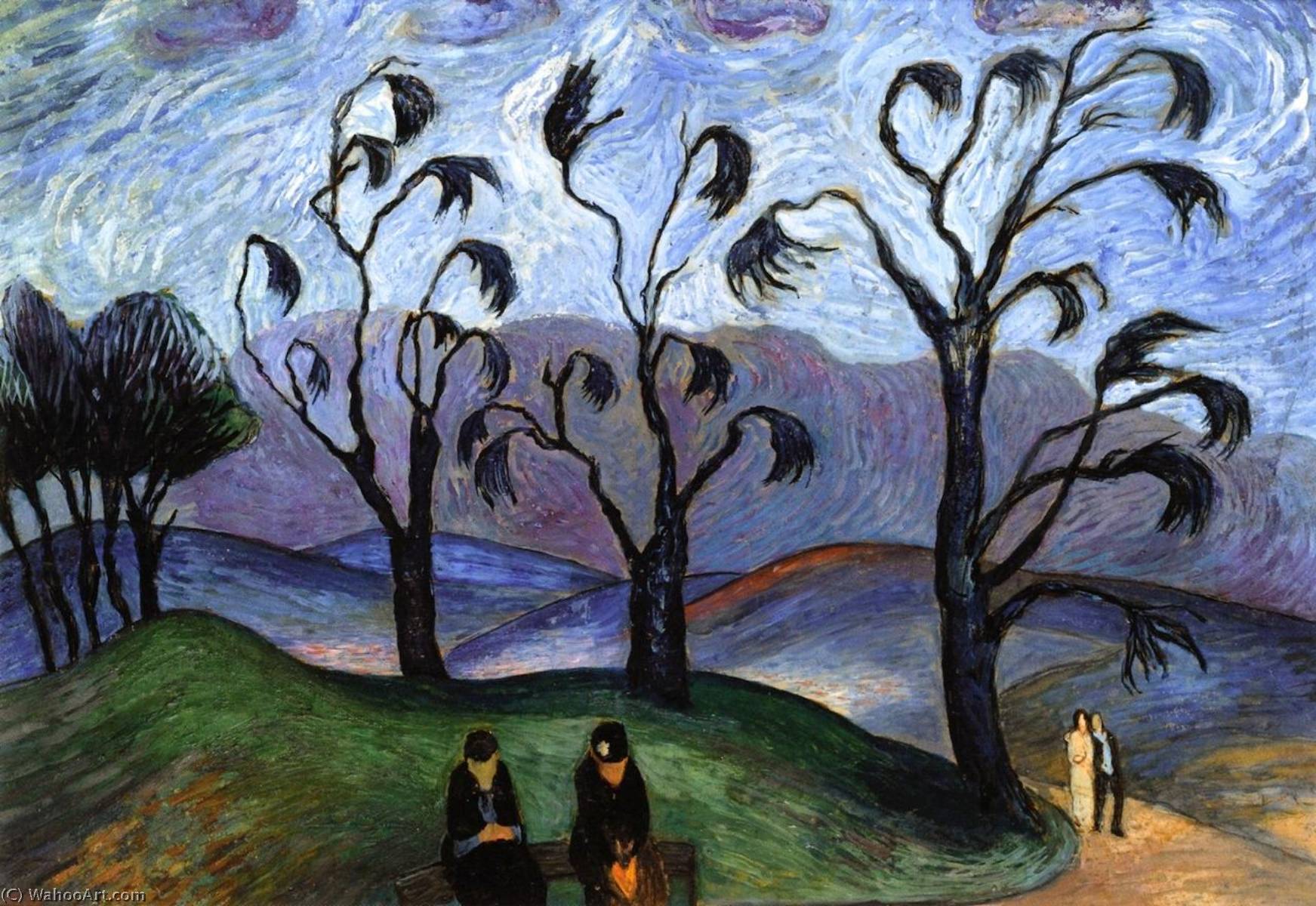 Order Paintings Reproductions Fantastic Landscape, 1923 by Marianne Von Werefkin (1860-1938, Russia) | ArtsDot.com