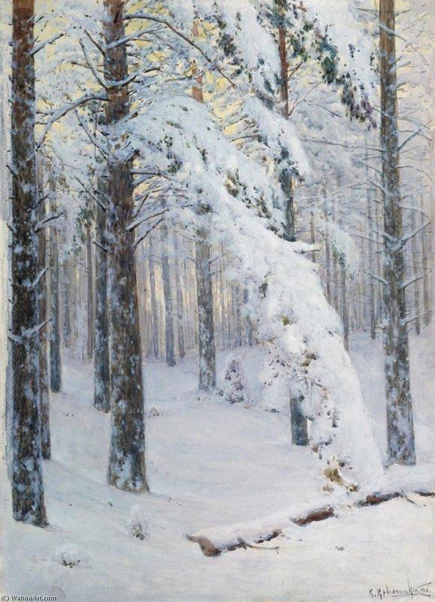 順序 油絵 冬の森。, 1906 バイ Konstantin Yakovlevich Kryzhitsky (1858-1911) | ArtsDot.com