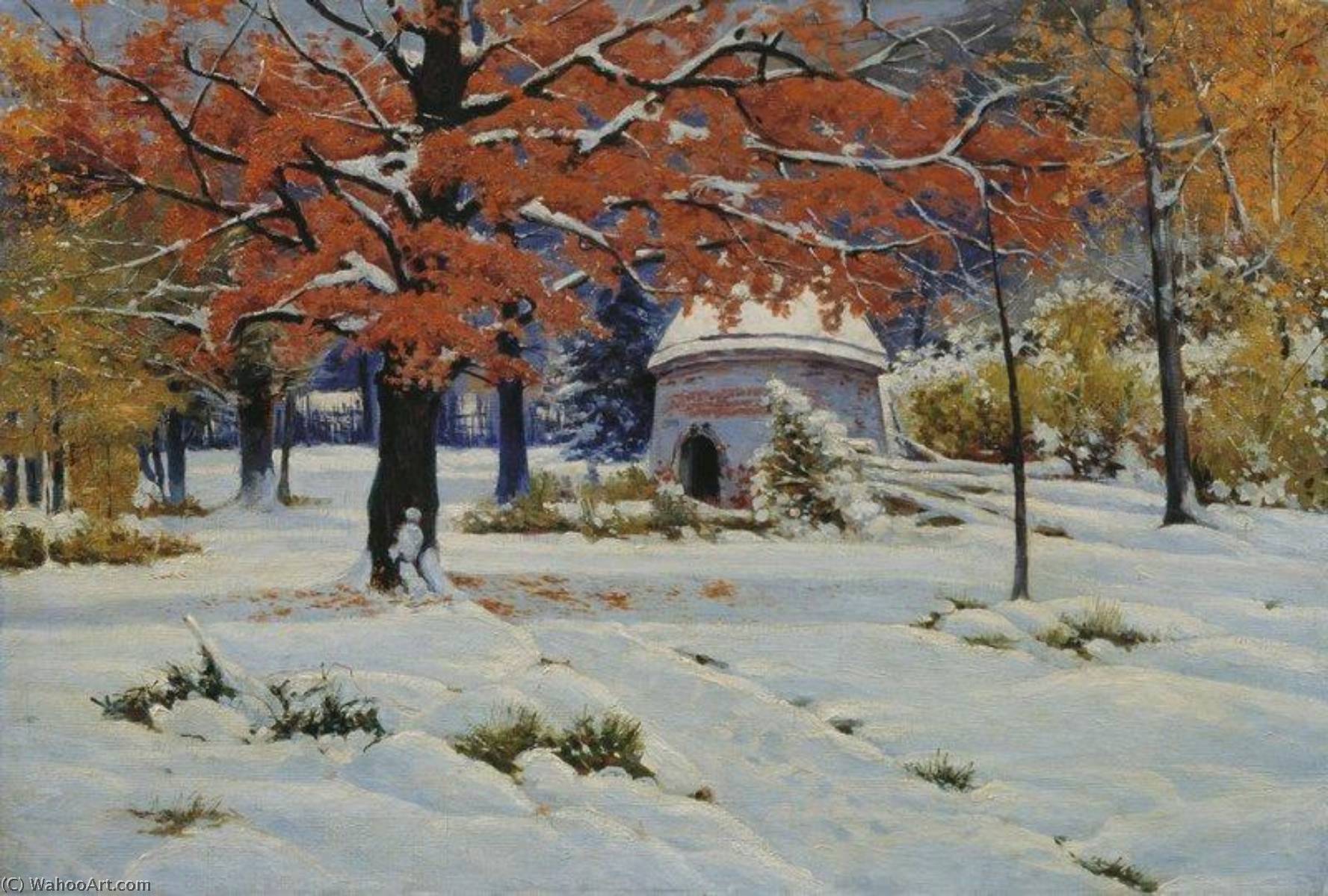 Buy Museum Art Reproductions Early Snow by Konstantin Yakovlevich Kryzhitsky (1858-1911) | ArtsDot.com