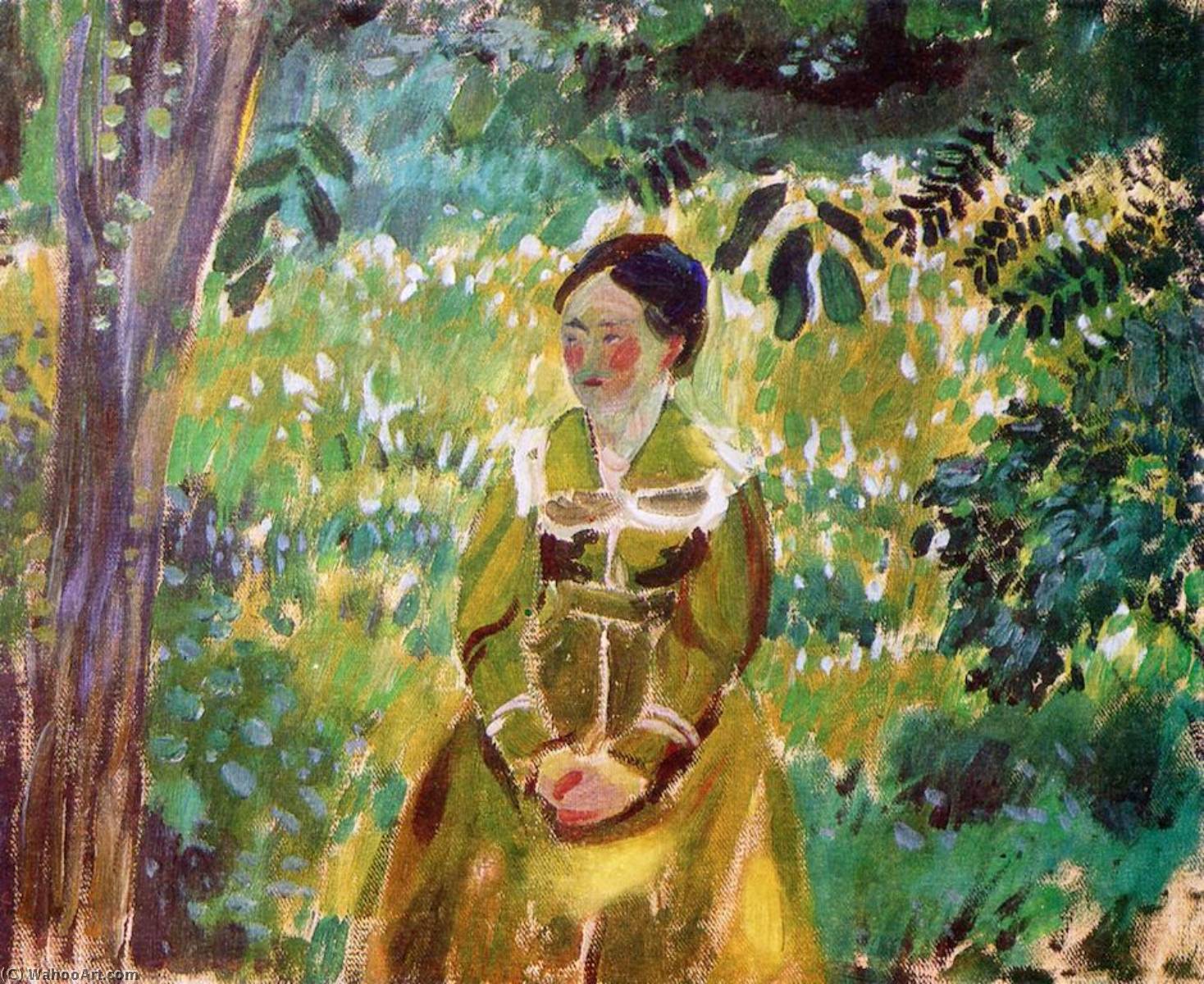 順序 絵画のコピー 庭で女性, 1904 バイ Viktor Elpidiforovich Borisov Musatov (1870-1905) | ArtsDot.com
