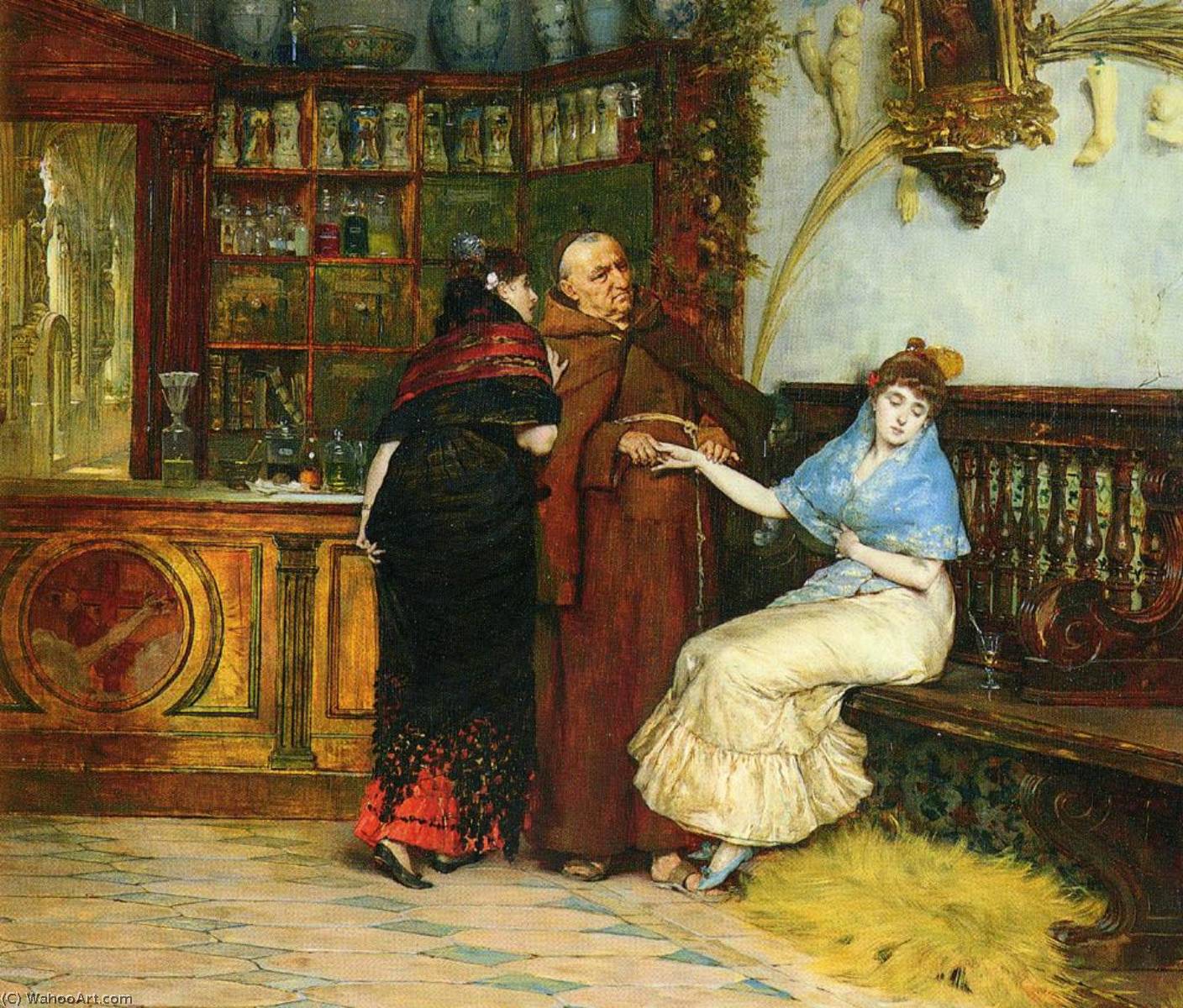 Order Paintings Reproductions Lovesick by Vicente Palmaroli Y Gonzalez (1834-1896) | ArtsDot.com