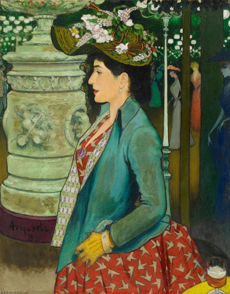 Order Art Reproductions The Elegant Profile of Bal Mabille, 1888 by Louis Anquetin (1861-1932, France) | ArtsDot.com