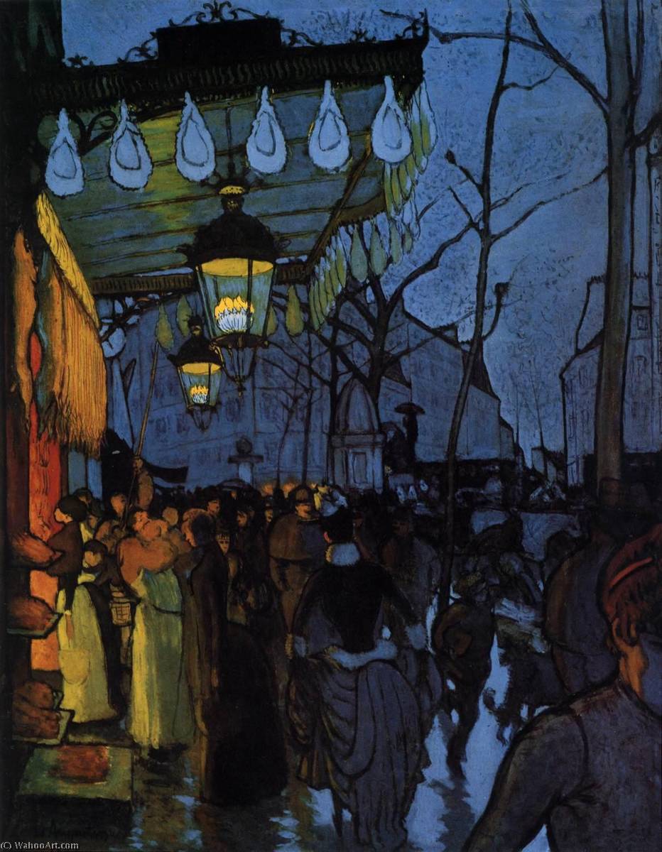 Ordinare Riproduzioni Di Quadri Avenue de Clichy Cinque O`Clock nella sera, 1887 di Louis Anquetin (1861-1932, France) | ArtsDot.com