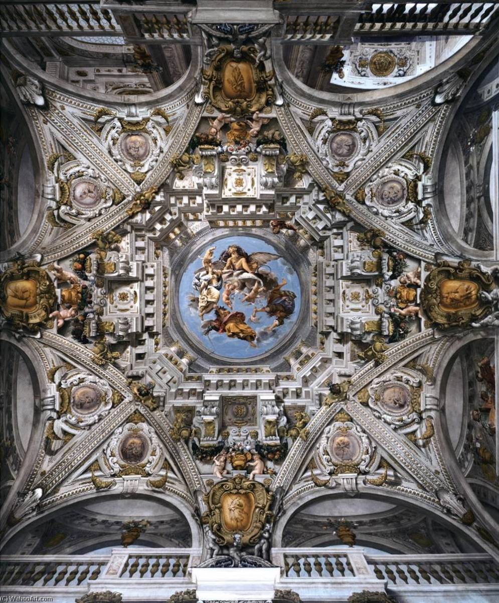 Buy Museum Art Reproductions Ceiling of the Antechamber, 1640 by Angelo Michele Colonna (1604-1687) | ArtsDot.com