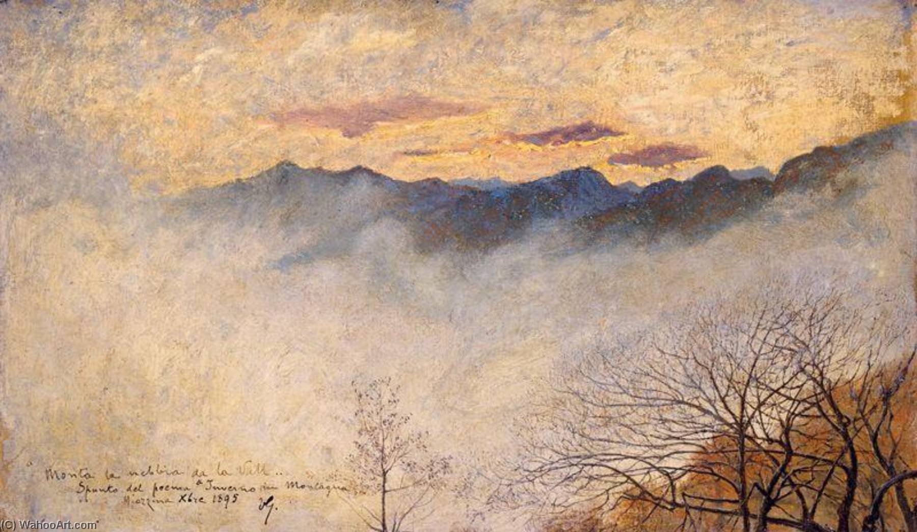 Order Paintings Reproductions Fog in the Mountains, 1895 by Vittore Grubicy De Dragon (1851-1920) | ArtsDot.com