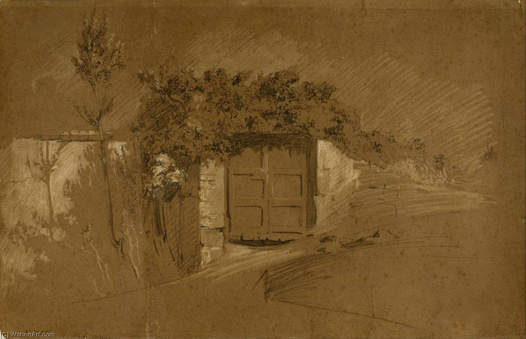 Buy Museum Art Reproductions Door and Wall by Ramon Marti Alsina (1826-1894) | ArtsDot.com