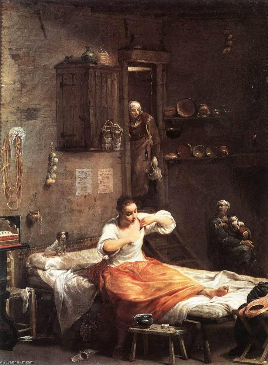 Order Paintings Reproductions Searcher for Fleas Alternative title(s) The Flea Hunt, 1720 by Giuseppe Maria Crespi (1665-1747, Italy) | ArtsDot.com