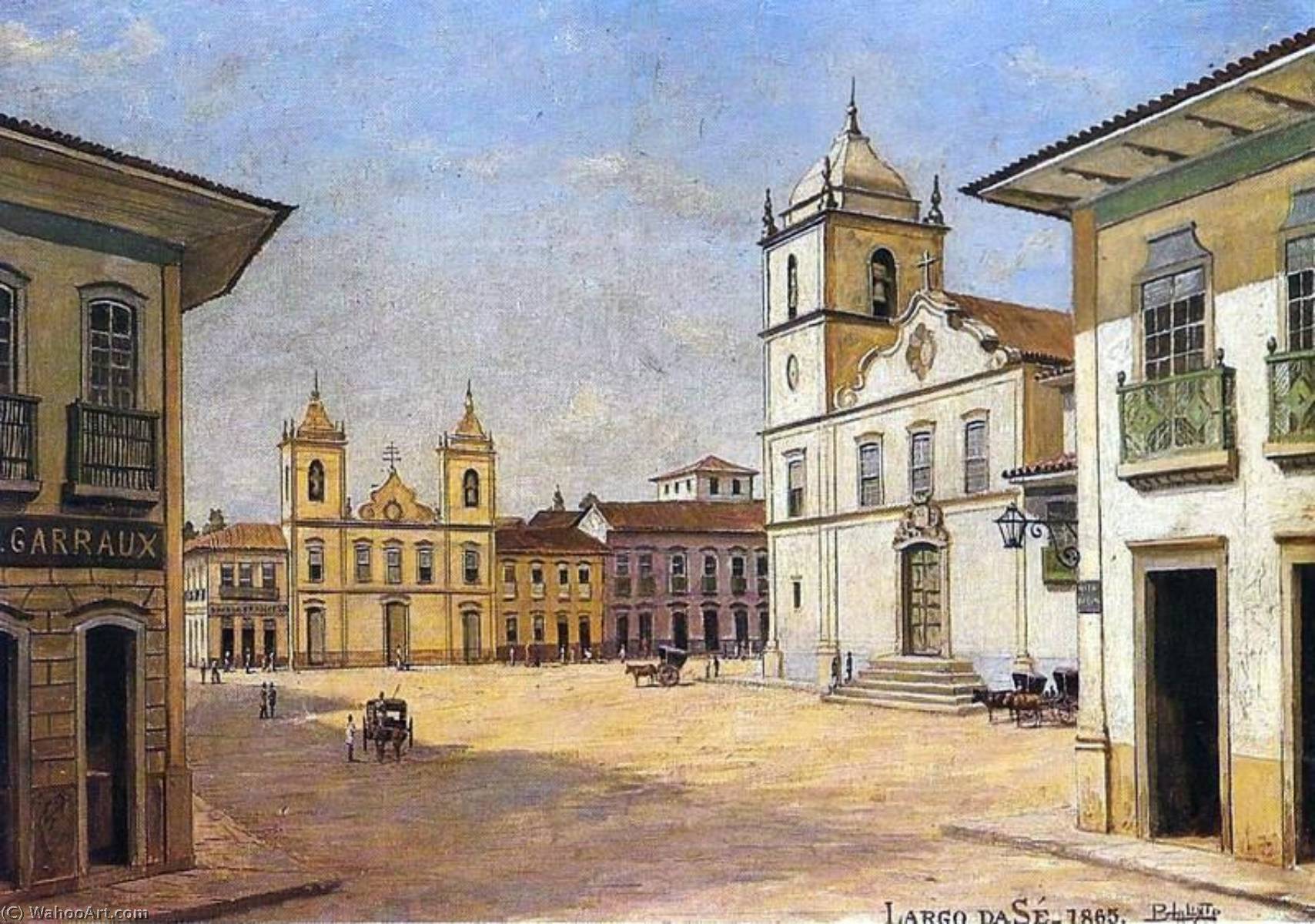 Order Paintings Reproductions Português Largo da Sé em 1863 by Benedito Calixto (1853-1927, Brazil) | ArtsDot.com