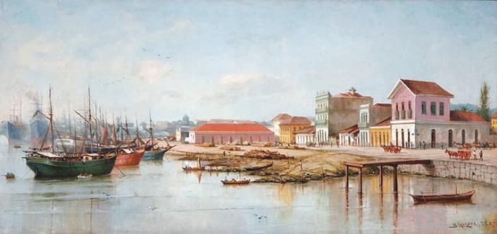 Order Oil Painting Replica Português Porto do Bispo, 1887 by Benedito Calixto (1853-1927, Brazil) | ArtsDot.com