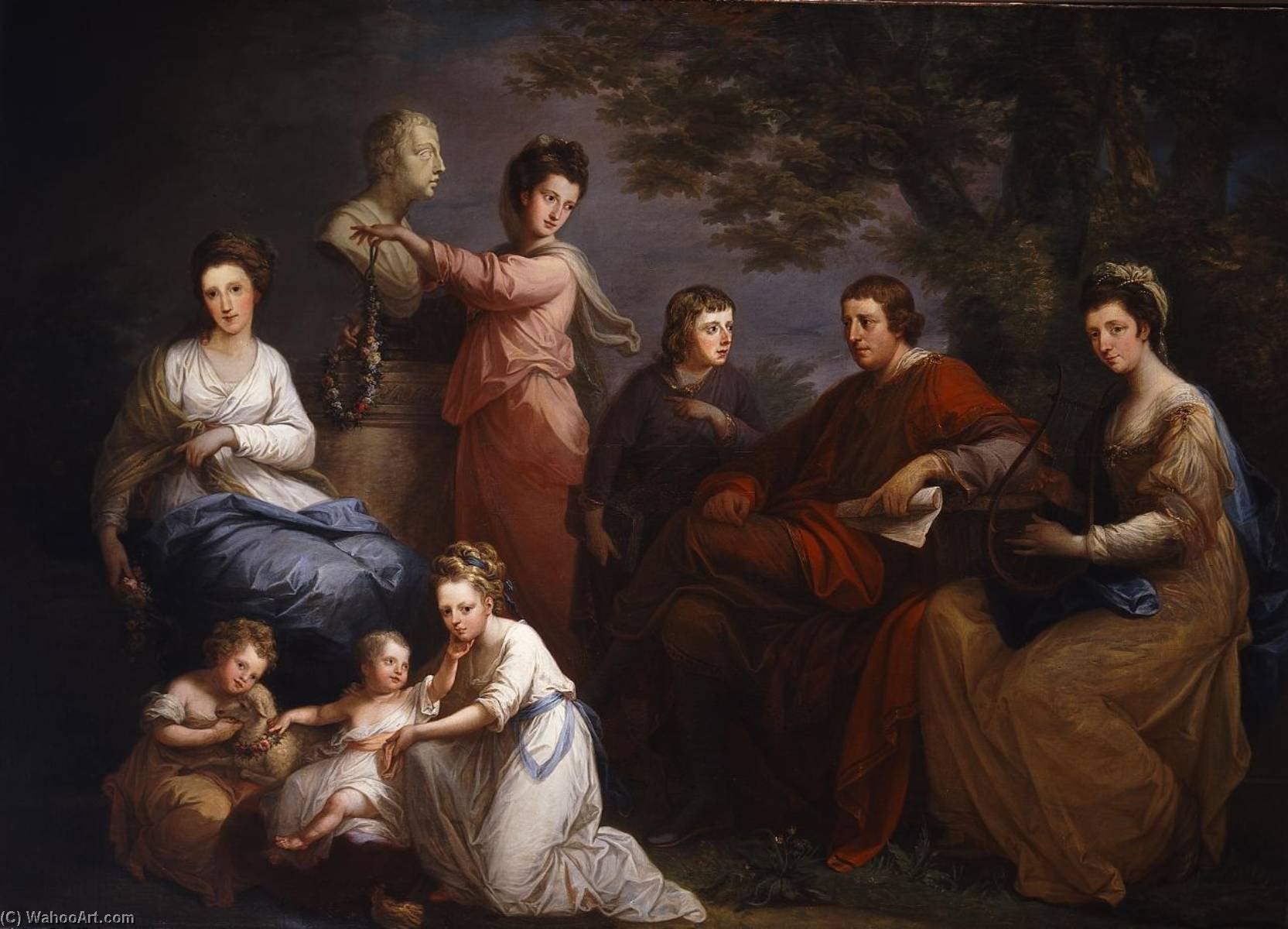 Order Paintings Reproductions Family Portrait of the Earl of Gower, 1772 by Angelica Kauffman (Maria Anna Angelika) | ArtsDot.com
