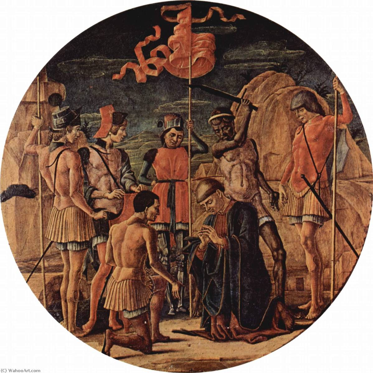 Compra Riproduzioni D'arte Del Museo Deutsch Altarretabel des Hl. Maurelius, Szene Martyrium des Hl. Maurelius, Tondo, 1475 di Cosmè Tura (1430-1495, Italy) | ArtsDot.com