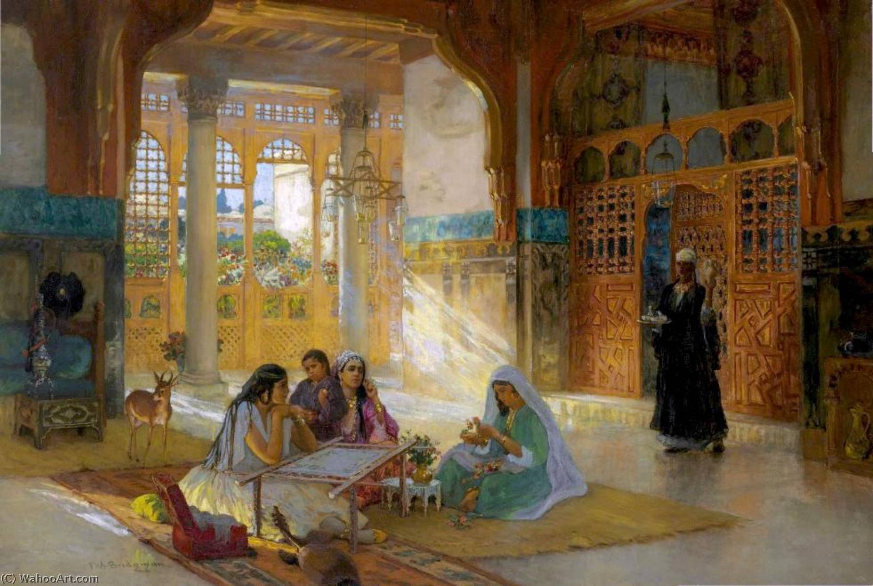 Order Art Reproductions Interior of an Arab Palace by Frederick Arthur Bridgman (1847-1928, United States) | ArtsDot.com