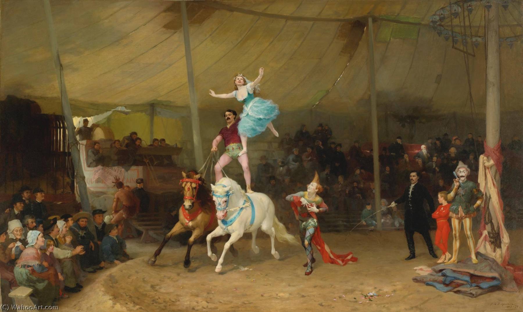 Order Oil Painting Replica Un cirque en Province (The American Circus in France) by Frederick Arthur Bridgman (1847-1928, United States) | ArtsDot.com