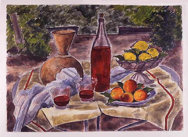 Buy Museum Art Reproductions Still Life with Two Glasses of Wine, 1959 by André Dunoyer De Segonzac (Inspired By) (1884-1974) | ArtsDot.com