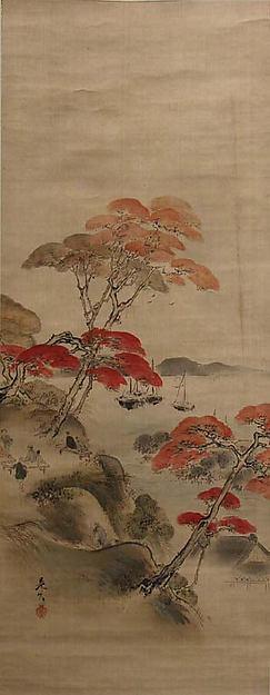 Buy Museum Art Reproductions Maple Viewing at Kai`anji Temple by Shibata Zeshin (1807-1891) | ArtsDot.com