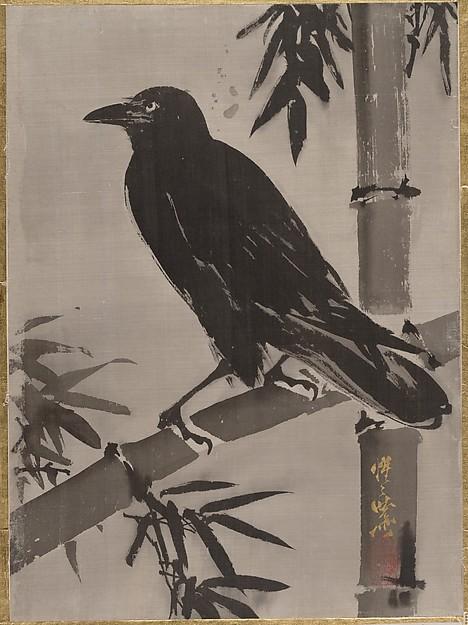 Buy Museum Art Reproductions 竹に鴉図 Crow on a Bamboo Branch, 1887 by Kawanabe Kyōsai (1831-1889) | ArtsDot.com