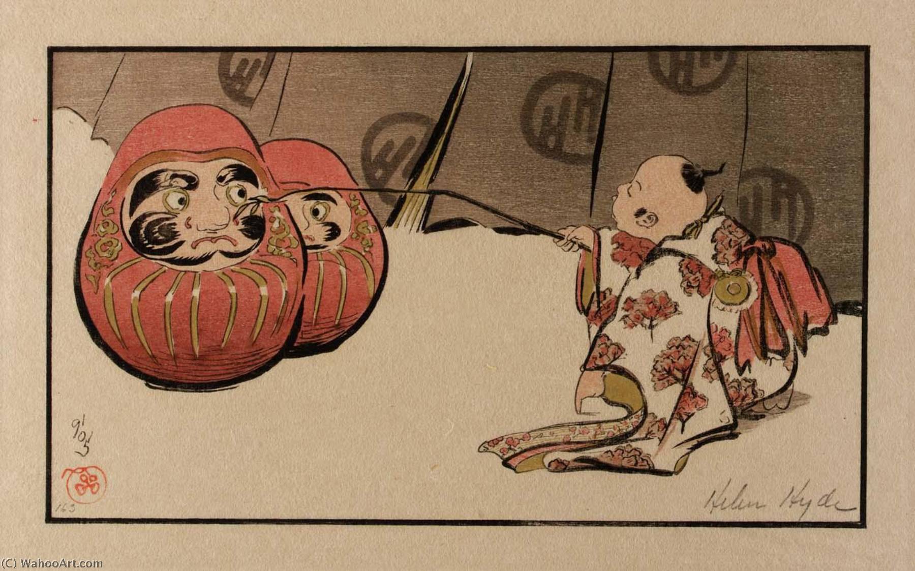Order Paintings Reproductions Teasing the Daruma, 1905 by Helen Hyde (1868-1919, United States) | ArtsDot.com