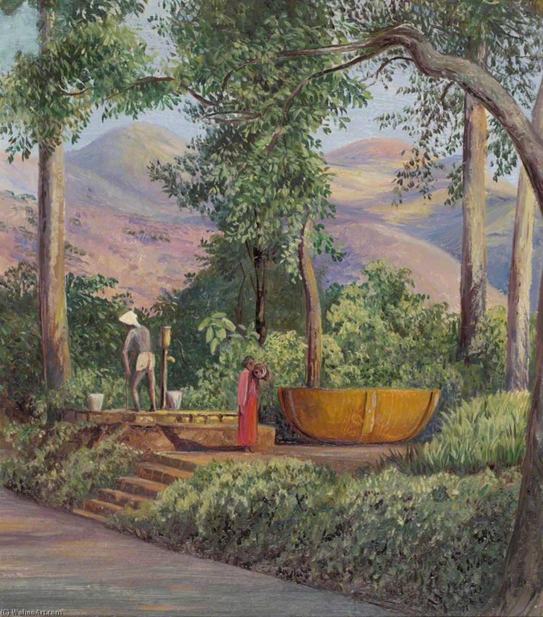 Ordinare Riproduzioni D'arte Il pozzo, Ceylon (Sri Lanka), 1877 di Marianne North (1830-1890, United Kingdom) | ArtsDot.com