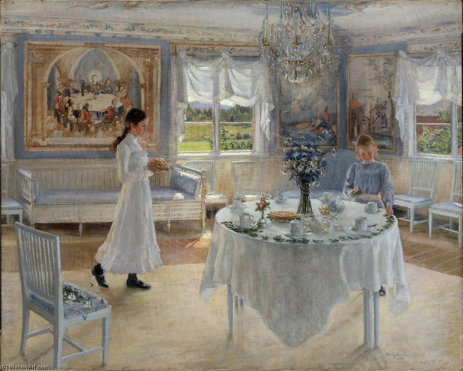 Order Art Reproductions A Day of Celebration Svenska Namnsdag, 1902 by Fanny Brate (1861-1940, Sweden) | ArtsDot.com