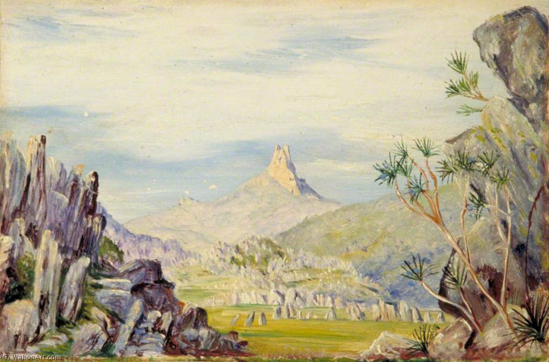 Buy Museum Art Reproductions Peak of Casa Branca with Its Iron Rocks and Tree Lilies, Brazil, 1873 by Marianne North (1830-1890, United Kingdom) | ArtsDot.com