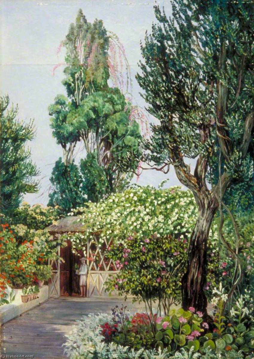 Order Paintings Reproductions Scene in Mr Smith`s Garden, Teneriffe, 1875 by Marianne North (1830-1890, United Kingdom) | ArtsDot.com