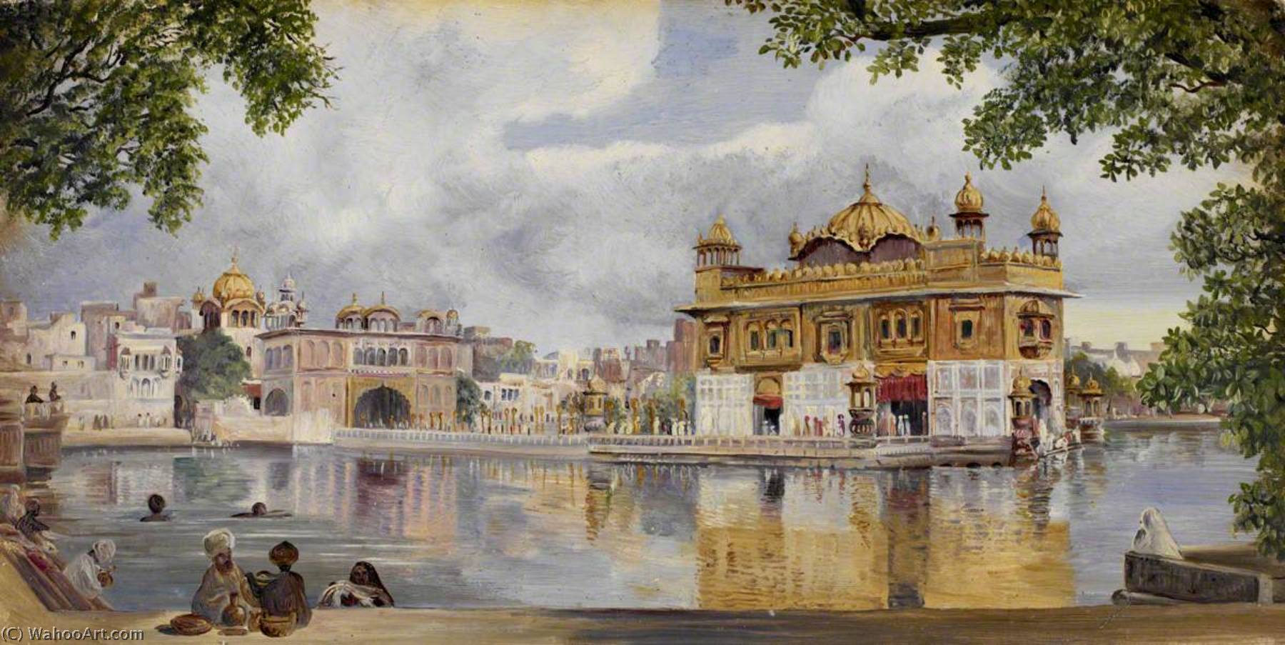 Bestellen Gemälde Reproduktionen `Der goldene Tempel, Amritzur, Indien. 26 Mai 1878 `, 1878 von Marianne North (1830-1890, United Kingdom) | ArtsDot.com