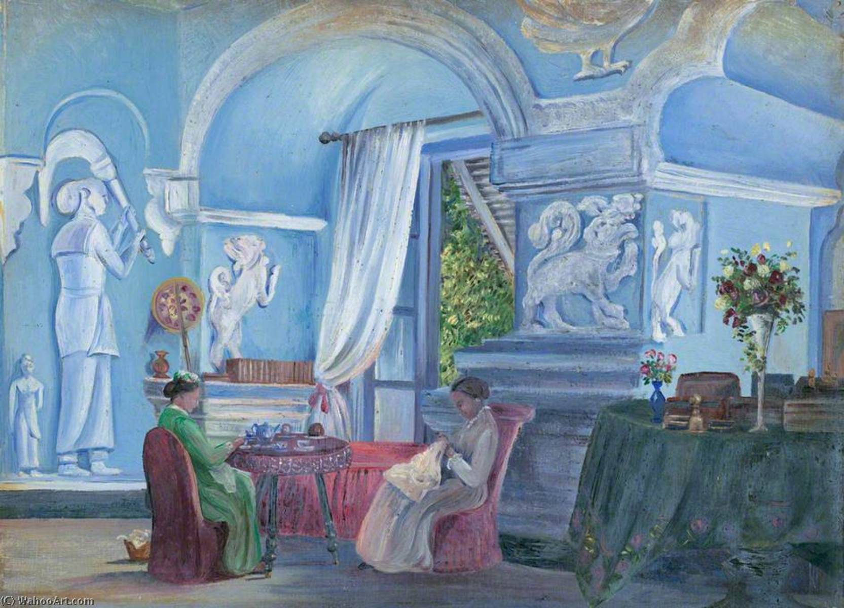 Achat Reproductions De Peintures Dans le Vieux Palais, Kandy, Ceylan (Sri Lanka), 1880 de Marianne North (1830-1890, United Kingdom) | ArtsDot.com