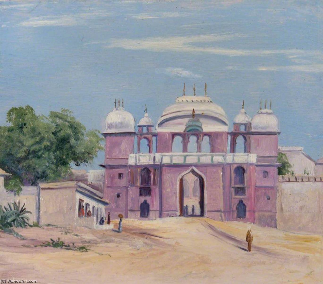 顺序 藝術再現 印度BenaresRajah宫门, 1880 通过 Marianne North (1830-1890, United Kingdom) | ArtsDot.com