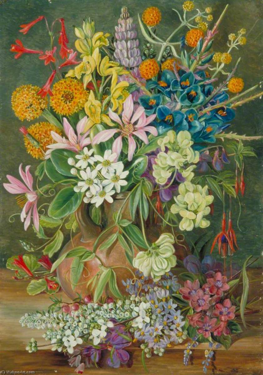 Order Paintings Reproductions Wild Flowers of Chanleon, Chili, 1880 by Marianne North (1830-1890, United Kingdom) | ArtsDot.com