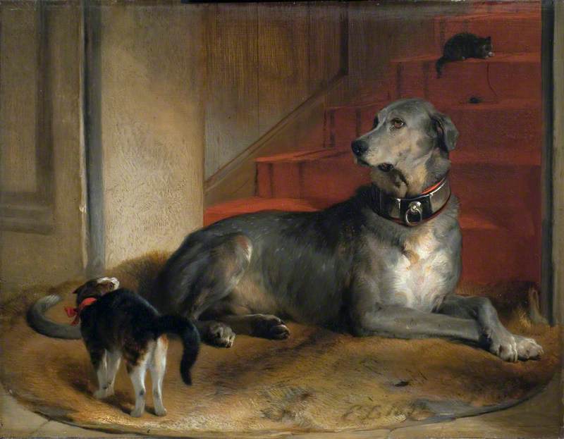 Order Paintings Reproductions Lady Blessington`s Dog The Barrier, 1832 by Edwin Henry Landseer | ArtsDot.com