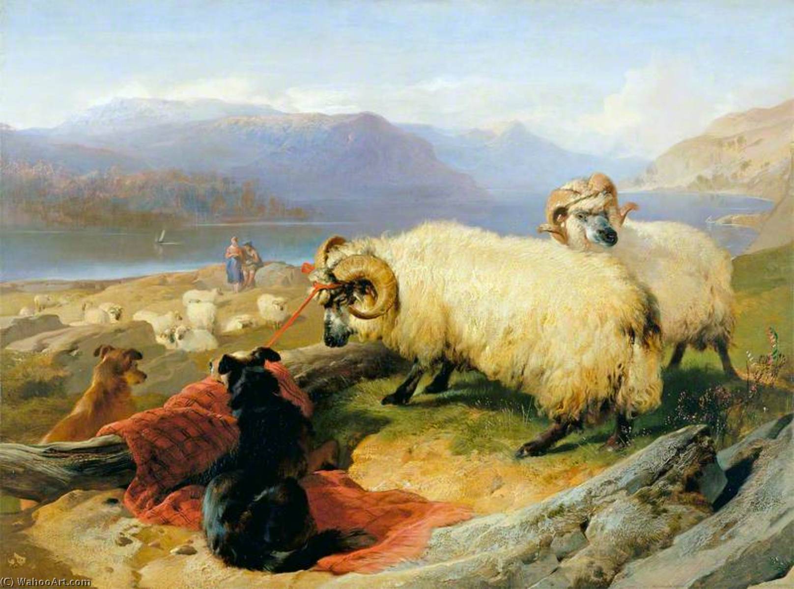 Order Paintings Reproductions Tethered Rams, 1839 by Edwin Henry Landseer | ArtsDot.com