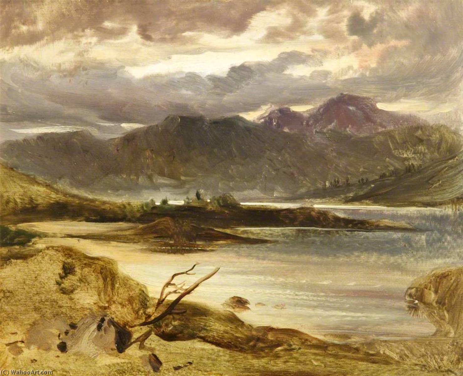 Buy Museum Art Reproductions A Lake Scene, 1830 by Edwin Henry Landseer | ArtsDot.com
